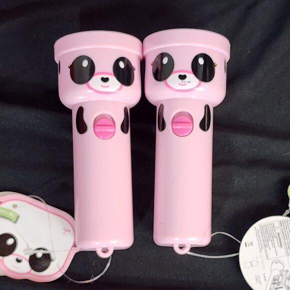 Imperial Toys LLC Pink Black White Ling Ling Panda Mini Battery Flashlight 2pk - Picture 1 of 16